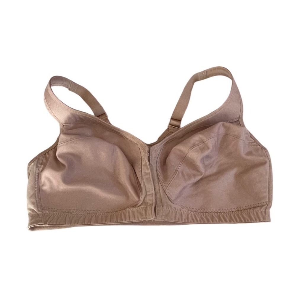 Glamorise MagicLift Front Close Wireless Bra Nude Beige 44DD 1265 Support